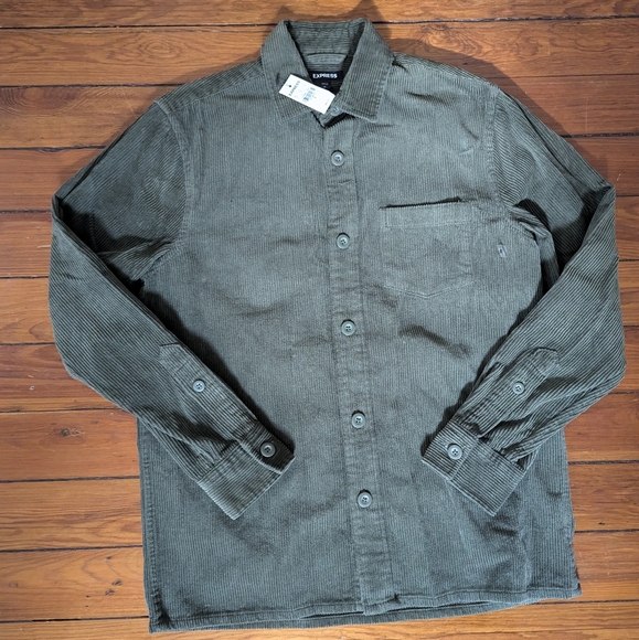 NWT Express Corduroy Chore Jacket in Green - Small - Picture 7 of 12